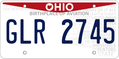 OH license plate GLR2745