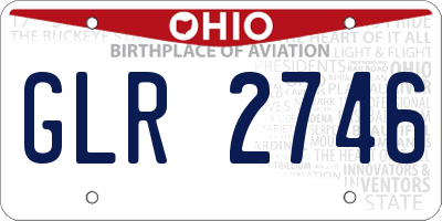 OH license plate GLR2746