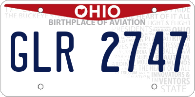 OH license plate GLR2747