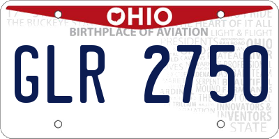 OH license plate GLR2750