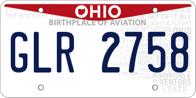OH license plate GLR2758