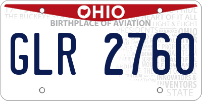 OH license plate GLR2760