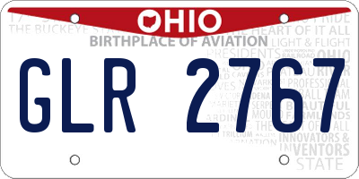 OH license plate GLR2767