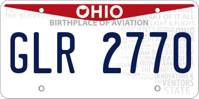 OH license plate GLR2770