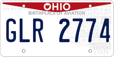 OH license plate GLR2774