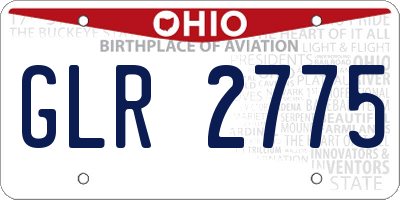 OH license plate GLR2775