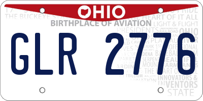 OH license plate GLR2776