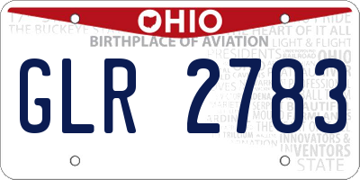 OH license plate GLR2783