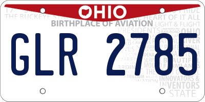 OH license plate GLR2785