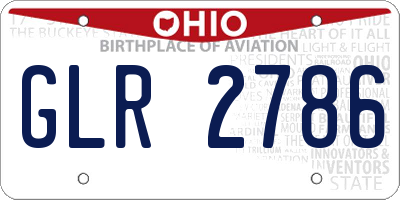 OH license plate GLR2786