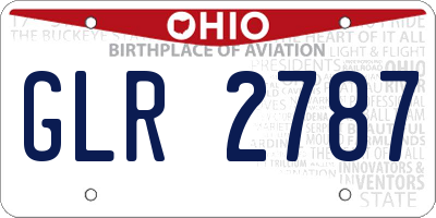 OH license plate GLR2787