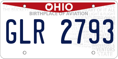OH license plate GLR2793