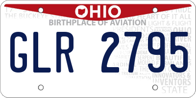 OH license plate GLR2795