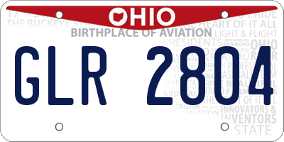 OH license plate GLR2804