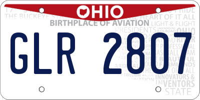 OH license plate GLR2807