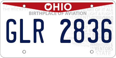 OH license plate GLR2836