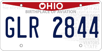OH license plate GLR2844
