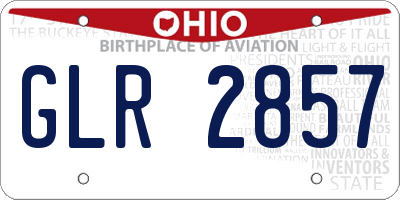 OH license plate GLR2857