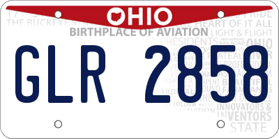 OH license plate GLR2858