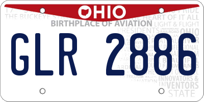 OH license plate GLR2886