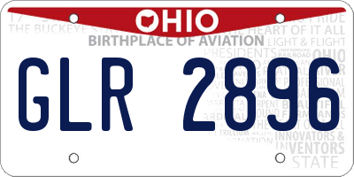 OH license plate GLR2896