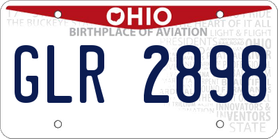OH license plate GLR2898