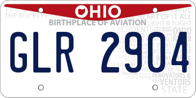 OH license plate GLR2904