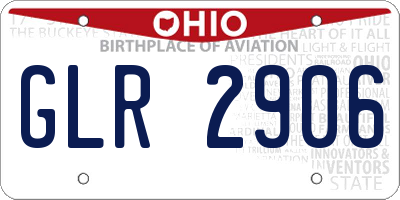 OH license plate GLR2906
