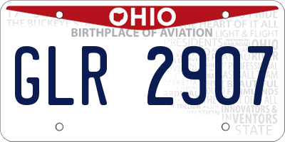 OH license plate GLR2907