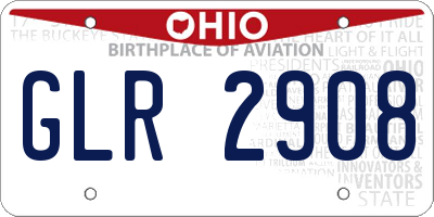 OH license plate GLR2908