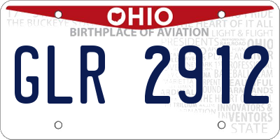 OH license plate GLR2912