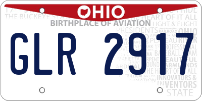 OH license plate GLR2917