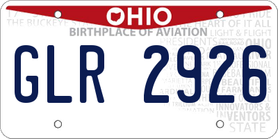OH license plate GLR2926