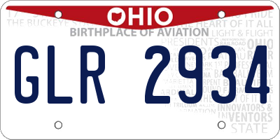 OH license plate GLR2934