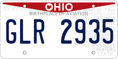 OH license plate GLR2935