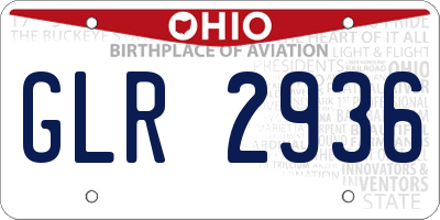OH license plate GLR2936