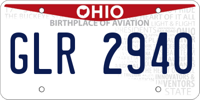 OH license plate GLR2940