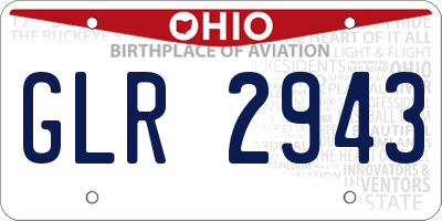 OH license plate GLR2943