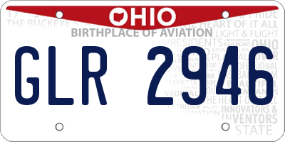 OH license plate GLR2946