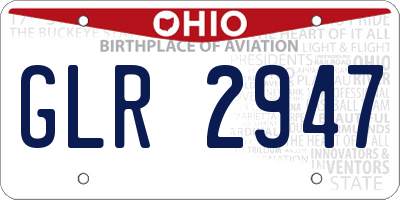 OH license plate GLR2947