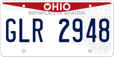 OH license plate GLR2948