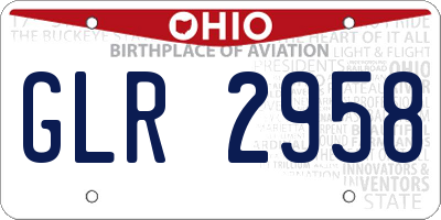 OH license plate GLR2958