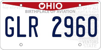 OH license plate GLR2960
