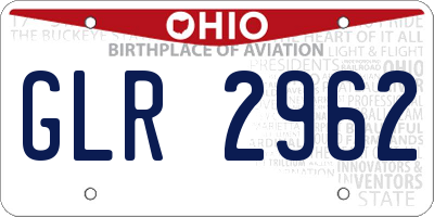 OH license plate GLR2962