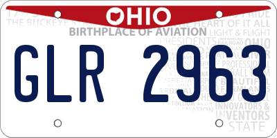 OH license plate GLR2963