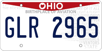 OH license plate GLR2965