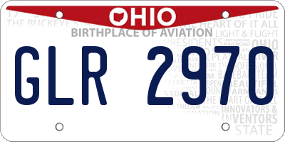 OH license plate GLR2970