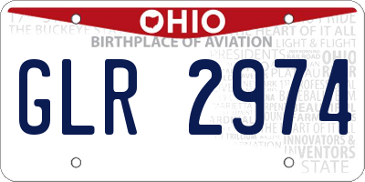 OH license plate GLR2974
