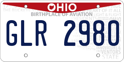 OH license plate GLR2980