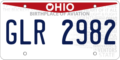 OH license plate GLR2982